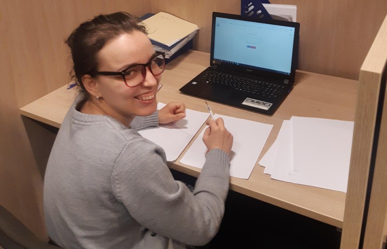 A IYMC finalist from Europe participating in the Final Round Exam of the International Youth Math Challenge